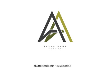 Letras alfabéticas Iniciales Monograma AA