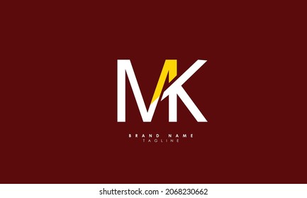 Alphabet letters Initials Monogram logo MK, KM, M and K