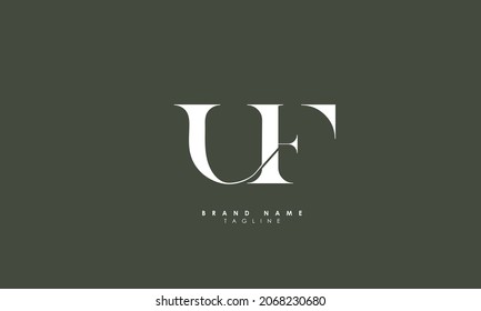 Alphabet letters Initials Monogram logo UF, FU, U and F