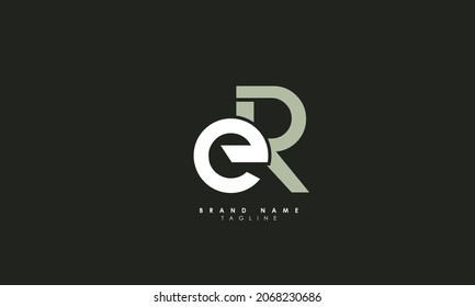 Alphabet letters Initials Monogram logo ER, RE, E and R