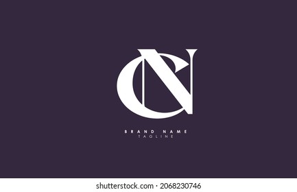 Alphabet letters Initials Monogram logo CN, NC, C and N