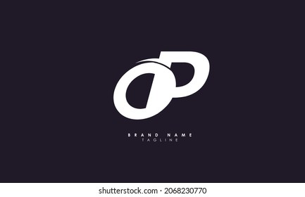 Alphabet letters Initials Monogram logo OP, PO, O and P