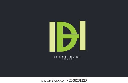 Alphabet letters Initials Monogram logo DH, HD, D and H