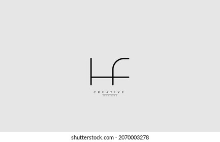 Letras alfabéticas Iniciales Monograma HF FH H F 