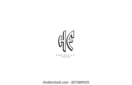 Alphabet letters Initials Monogram logo HF FH H F
