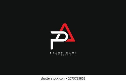 Alphabet letters Initials Monogram logo PA, P and A