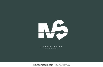 Alphabet letters Initials Monogram logo MS, M and S