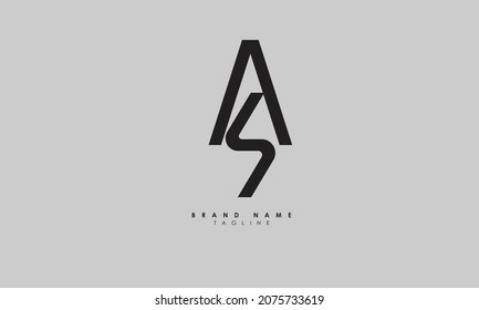 Alphabet letters Initial Monogram Logo AS, SA, A und S