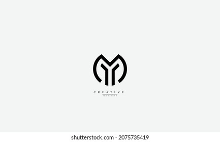 Alphabet letters Initial Monogram Logo MY YM Y