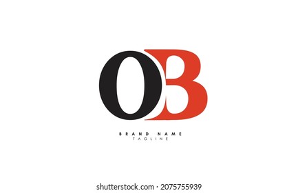 Alphabet letters Initials Monogram logo OB, BO, O and B