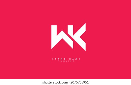 Alphabet letters Initials Monogram logo WK, KW, W and K