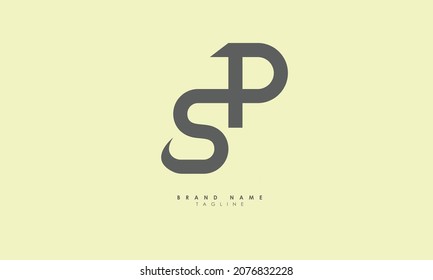 Alphabet letters Initials Monogram logo SP, PS, S and P