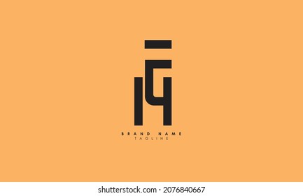 Alphabet letters Initials Monogram logo HF, FH, H and F