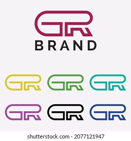 Alphabet letters Initials Monogram logo RG, GR, R and G