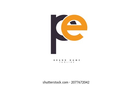 Alphabet letters Initials Monogram logo PE, EP, P and E