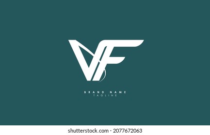Letras alfabéticas Iniciales Logotipo Monograma VF, FV, V y F