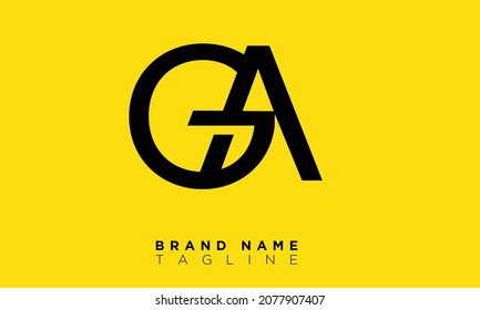 Letras alfabéticas Iniciales Logotipo Monograma GA, AG, G y A