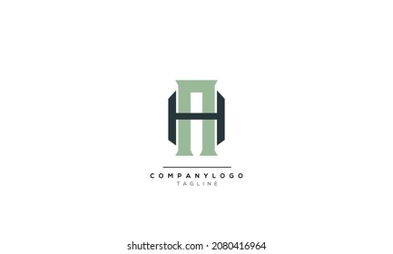 Alphabet letters Initials Monogram logo AH, AH INITIAL, AH letter
