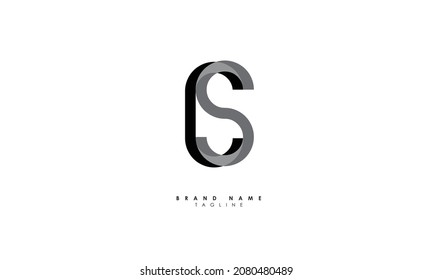 Alphabet letters Initials Monogram logo CS, SC, C and S