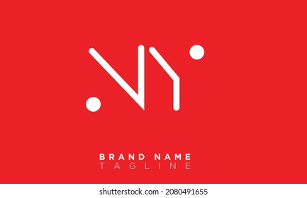 Alphabet letters Initials Monogram logo NY, YN, N and Y