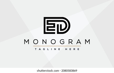 Alphabet letters Initials Monogram logo ED, ED INITIAL, ED letter svg