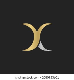 Alphabet letters Initials Monogram logo YX, XY, X and Y