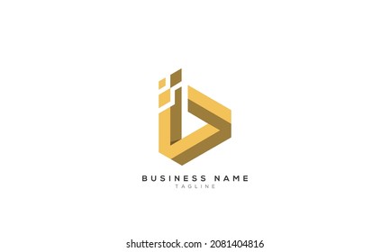 Letras alfabéticas Iniciales Logotipo de monograma IB, I y B