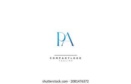 Alphabet letters Initials Monogram logo PA, PA INITIAL, PA letter
