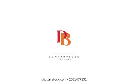 Alphabet letters Initials Monogram logo PB, PB INITIAL, PB letter