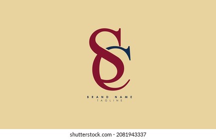 Alphabet letters Initials Monogram logo SC, CS, S and C
