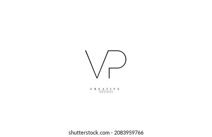 Letras alfabéticas Iniciales Logotipo Monograma VP PV V P
