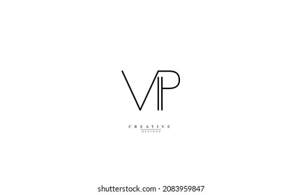 Alphabet letters Initials Monogram logo VP PV V P