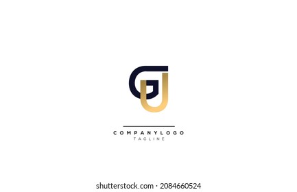 Alphabet letters Initials Monogram logo GU, GU INITIAL, GU letter