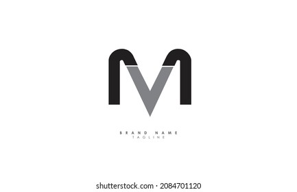 Alphabet letters Initials Monogram logo MV, VM, M and V