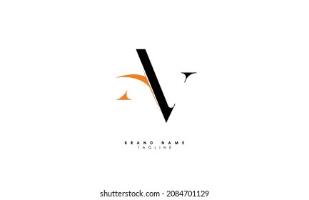 Alphabet letters Initials Monogram logo AV, VA, A and V