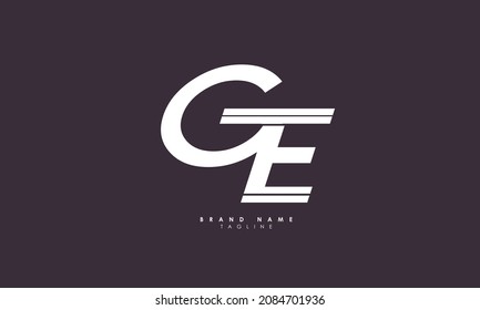 Alphabet letters Initials Monogram logo GE, EG, G and E