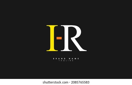 Letras alfabéticas Iniciales Logotipo Monograma HR, RH, H y R