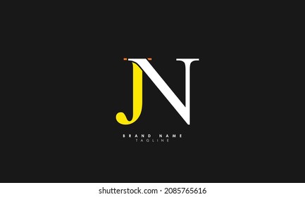 Alphabet letters Initials Monogram logo JN, NJ, J and N