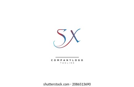 Alphabet letters Initials Monogram logo SX, SX INITIAL, SX letter