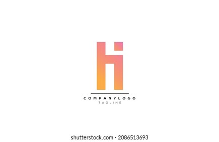 Alphabet letters Initials Monogram logo HI, HI INITIAL, HI letter
