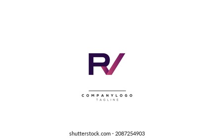 Letras alfabéticas Iniciales Logo Monograma RV, RV INITIAL, letra RV