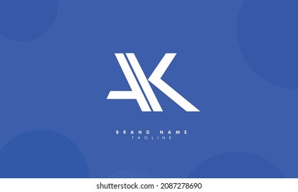 Alphabet letters Initial Monogram Logo AK, KA, A und K