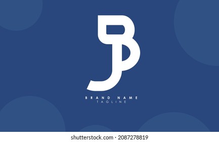 Letras alfabéticas Iniciales Logotipo Monograma JB, BJ, J y B