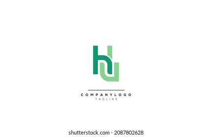 Alphabet letters Initials Monogram logo HU, HU INITIAL, HU letter