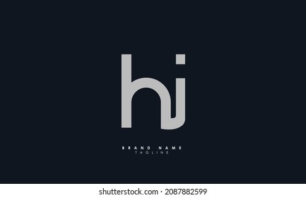 Alphabet letters Initial Monogram Logo HI, IH, H und I