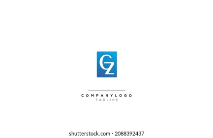 Letras alfabéticas Iniciales Logo Monograma GZ, GZ INITIAL, letra GZ