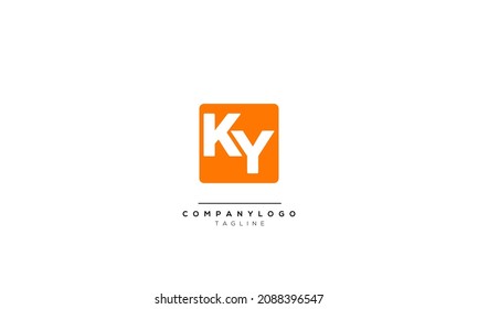 Letras alfabéticas logotipo inicial monograma KY, KY INITIAL, letra KY