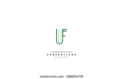 Alphabet letters Initials Monogram logo UF, UF INITIAL, UF letter
