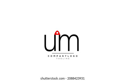 Alphabet letters Initial Monogram Logo UM, UM INITIAL, UM Letter