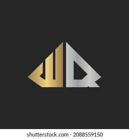 Letras alfabéticas Iniciales Logotipo Monograma QW, WQ, W y Q